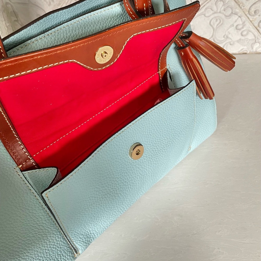 Dooney & Bourke - Pebbled Gain Leather Shoulder Bag - Pale Blue - Picture 11 of 12